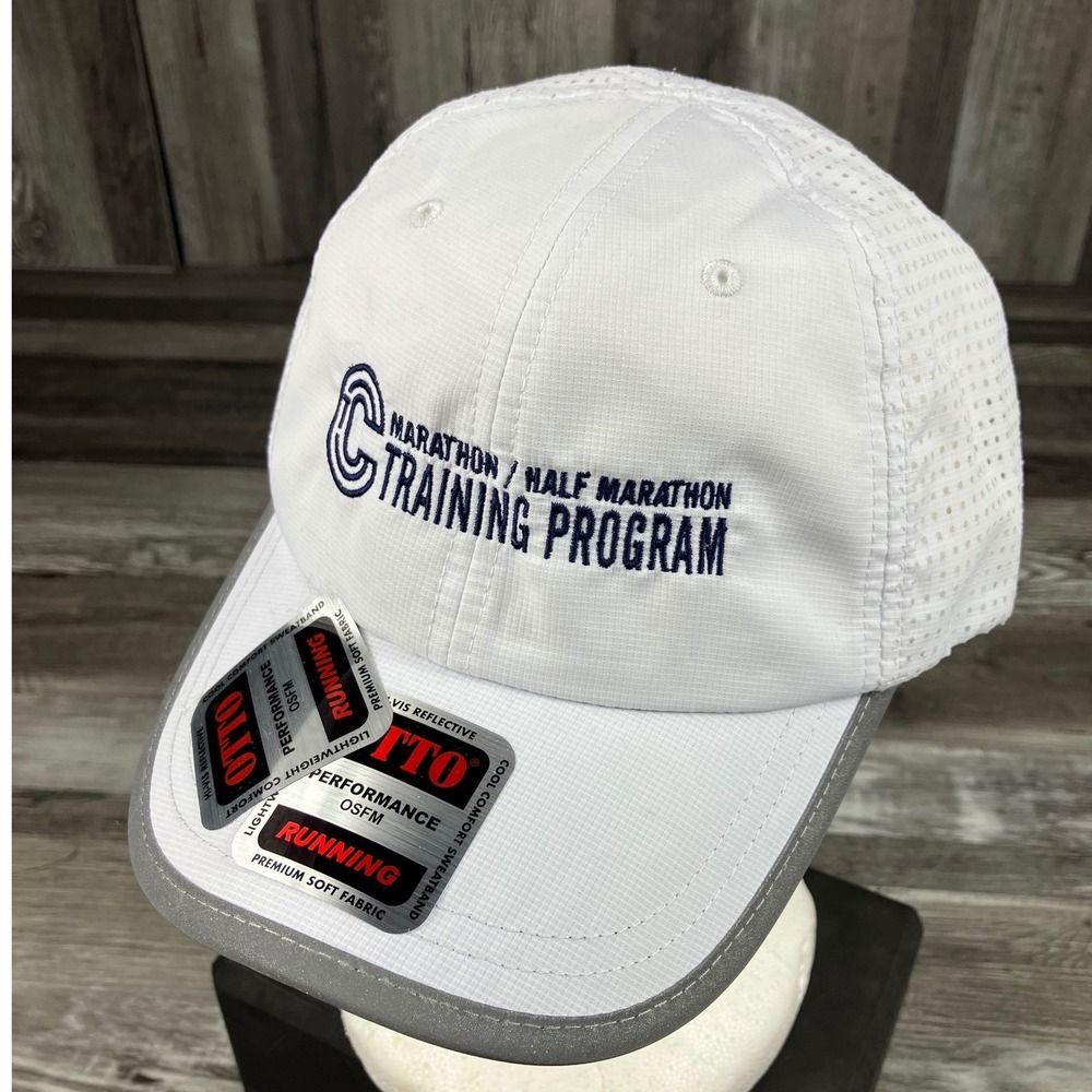 Otto Performance Running Hat Marathon Training Program White Reflective 133-1258